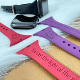 Personalized Thin Desing Silicone Watch Band • Engraved Watch Band • Compatible With Apple Watch  • Personalized Gift • Thin Design Band